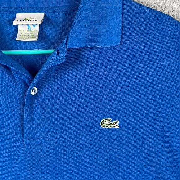Lacoste Men's Size 7 (Medium) Bright Blue Pique Cotton Classic Polo Shirt - Picture 5 of 9